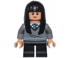 Cho Chang - Dark Bluish Gray Ravenclaw Sweater with Crest, Black Short Legs, Hard Plastic Hair