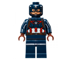 Captain America - Dark Blue Suit with Reddish Brown Belt and Harness, Reddish Brown Hands, Mask