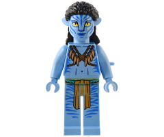 Neytiri - Dark Orange Straps and Medium Nougat Feather Necklace, Closed Mouth Smile