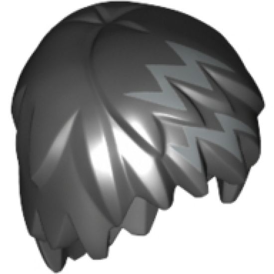 Minifigure, Hair Layered with Silver Zigzag Streaks Pattern