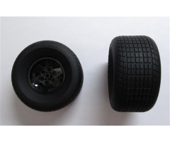 Wheel & Tire Assembly 43.2mm D. x 26mm Technic Racing Small, 6 Pin Holes with Black Tire 81.6 x 44 R (56908 / 18450)