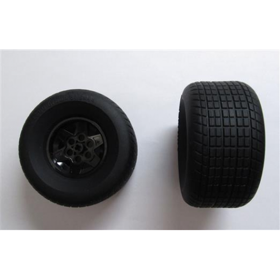 Wheel & Tire Assembly 43.2mm D. x 26mm Technic Racing Small, 6 Pin Holes with Black Tire 81.6 x 44 R (56908 / 18450)
