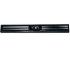 Tile 1 x 8 with Gray Stripes and 'V8' Pattern (Sticker) - Set 8070