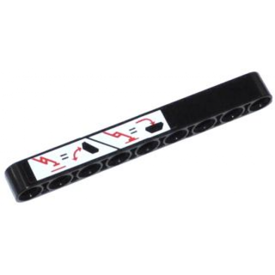 Technic, Liftarm 1 x 9 Thick with Outriggers and Container Operating Instructions Pattern (Sticker) - Set 42024