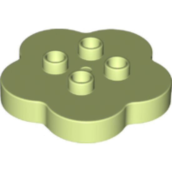 Duplo, Brick Round 4 x 4 Flat Top Scalloped with 2 x 2 Studs