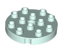 Duplo, Plate Round 4 x 4 with 1 Hole with Locking Ridges