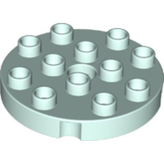 Duplo, Plate Round 4 x 4 with 1 Hole with Locking Ridges