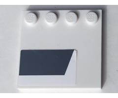 Tile, Modified 4 x 4 with Studs on Edge with Dark Bluish Gray Trapezoid Pattern Model Right Side (Sticker) - Set 9498