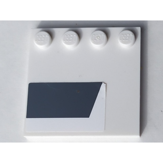 Tile, Modified 4 x 4 with Studs on Edge with Dark Bluish Gray Trapezoid Pattern Model Right Side (Sticker) - Set 9498