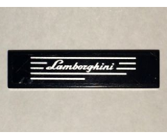 Tile 1 x 4 with Silver 'Lamborghini' & Stripes Pattern Model Left Side (Sticker) - Set 8169