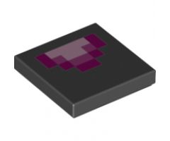 Tile 2 x 2 with Light Purple, Medium Purple and Purple Minecraft Geometric Pattern