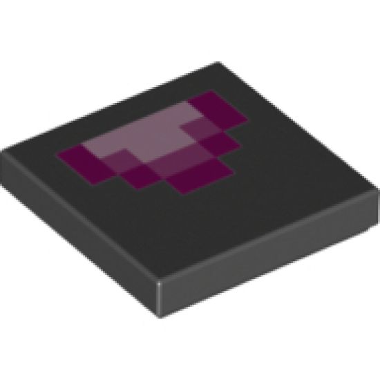 Tile 2 x 2 with Light Purple, Medium Purple and Purple Minecraft Geometric Pattern