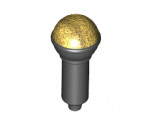 Minifigure, Utensil Microphone with Metallic Gold Top Half Screen Pattern