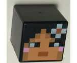 Minifigure, Head, Modified Cube with Minecraft Skin 2 Pattern