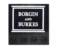 Tile, Modified 4 x 4 with Studs on Edge with 'BORGIN AND BURKES' Sign Pattern (Sticker) - Set 10217