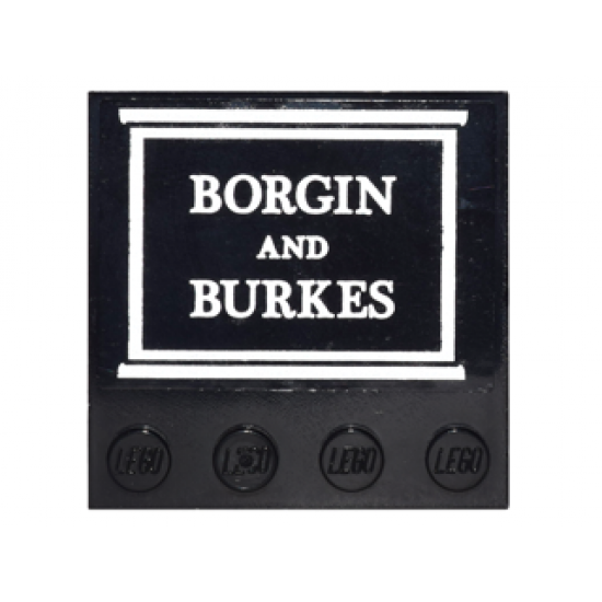 Tile, Modified 4 x 4 with Studs on Edge with 'BORGIN AND BURKES' Sign Pattern (Sticker) - Set 10217