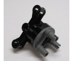 Technic, Steering Axle with 2 Pin Holes and 2 Axle Holes with Dark Bluish Gray Wheel Hub (23801 / 92909)