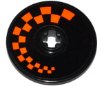 Technic, Disk 3 x 3 with Orange Checkered Pattern Model Right Side (Sticker) - Set 42048