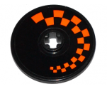 Technic, Disk 3 x 3 with Orange Checkered Pattern Model Left Side (Sticker) - Set 42048