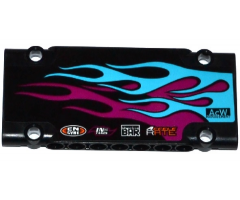 Technic, Panel Plate 5 x 11 x 1 with Medium Azure and Magenta Flames and Sponsor Logos Pattern Model Right (Sticker) - Set 42050