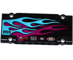 Technic, Panel Plate 5 x 11 x 1 with Medium Azure and Magenta Flames and Sponsor Logos Pattern Model Left (Sticker) - Set 42050