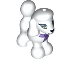 Dog, Friends, Poodle with Dark Purple and Medium Lavender Bow, Lime Eyes and Black Nose and Mouth Pattern
