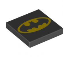 Tile 2 x 2 with Oval Batman Logo Pattern