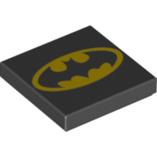 Tile 2 x 2 with Oval Batman Logo Pattern