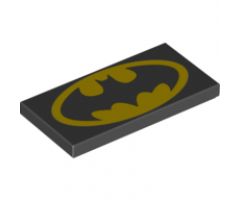 Tile 2 x 4 with Batman Logo Oval Pattern