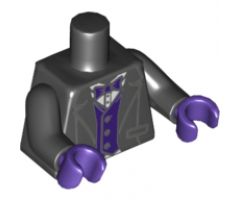 Torso Tuxedo Jacket, White Shirt, Dark Purple Bow Tie and Vest Pattern / Black Arms / Dark Purple Hands