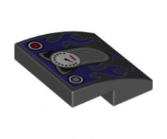 Slope, Curved 2 x 2 with Cat Ears Speedometer and Dark Purple Flames Pattern