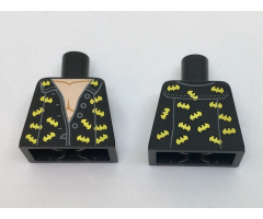 Torso Batman Open Shirt with Dark Bluish Gray Buttons, Trim and Yellow Bats Pattern