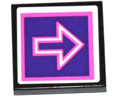 Tile 2 x 2 with Dark Pink and White Arrow Outlines on Dark Purple Background Pattern (Sticker) - Set 41130