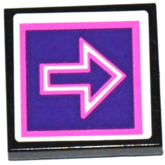 Tile 2 x 2 with Dark Pink and White Arrow Outlines on Dark Purple Background Pattern (Sticker) - Set 41130