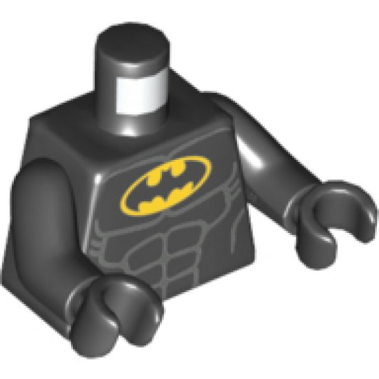 Torso Batman Logo in Yellow Oval with Muscles Pattern / Black Arms / Black Hands