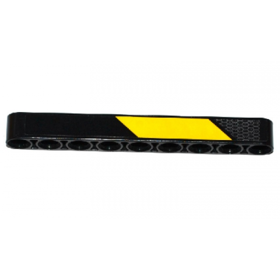 Technic, Liftarm 1 x 9 Thick with Thick Yellow Stripe and Honeycomb Mesh Pattern (Sticker) - Set 42053
