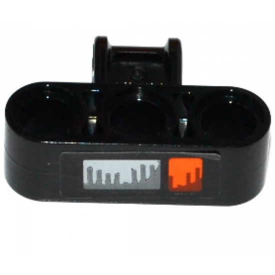 Technic, Connector Axle and Pin Perpendicular Triple with Orange Direction Indicator and Headlight Pattern (Sticker) - Set 42053