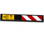 Tile 1 x 6 with Warning Signs and Red and White Danger Stripes Pattern Model Right Side (Sticker) - Set 42053