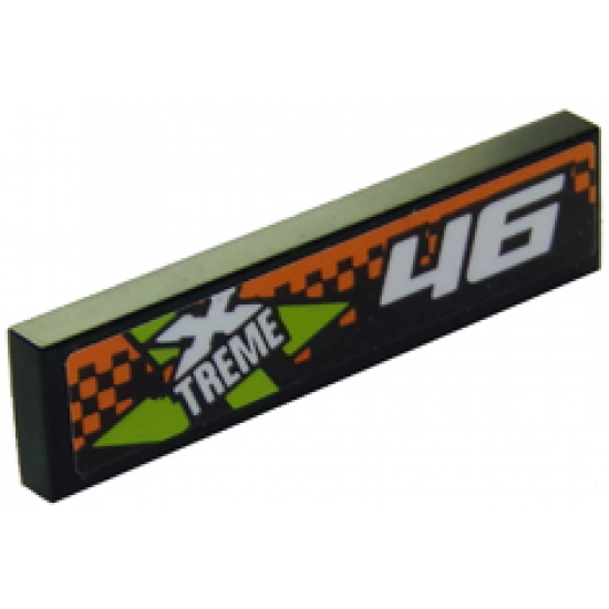 Tile 1 x 4 with '46' and Xtreme Logo Pattern Model Right (Sticker) - Set 60146