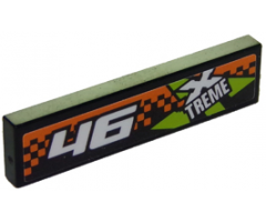 Tile 1 x 4 with '46' and Xtreme Logo Pattern Model Left (Sticker) - Set 60146