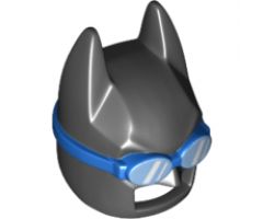 Minifigure, Headgear Mask Batman Cowl (Angular Ears, Pronounced Brow) with Blue Goggles Pattern