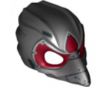 Minifigure, Headgear Mask Bird (Raven) with Silver Beak and Dark Red Markings Pattern