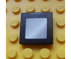 Tile 2 x 2 with White and Light Gray Square on Black Large Border Background Pattern (Sticker) - Set 8144