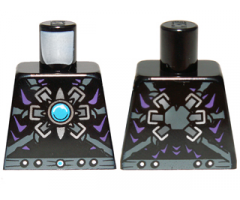 Torso Armor with Dark Bluish Gray Belts, Dots, Star and Blue Round Jewel (Chi) Pattern