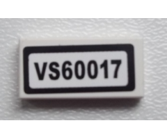 Tile 1 x 2 with 'VS60017' Pattern (Sticker) - Set 60017