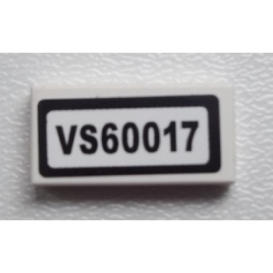 Tile 1 x 2 with 'VS60017' Pattern (Sticker) - Set 60017