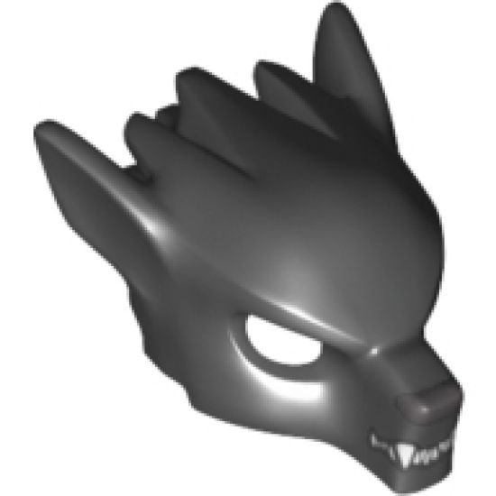 Minifigure, Headgear Mask Wolf with Fangs and Dark Bluish Gray Nose Pattern
