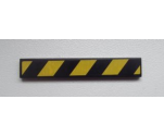 Tile 1 x 6 with Black and Yellow Danger Stripes Pattern (Sticker) - Set 9486