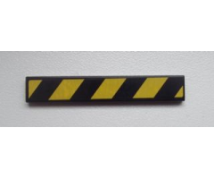 Tile 1 x 6 with Black and Yellow Danger Stripes Pattern (Sticker) - Set 9486