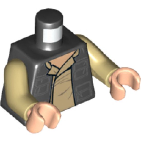 Torso SW Open Jacket with Pockets and Shirt and Back Pockets Pattern (Han Solo) / Tan Arms / Light Nougat Hands